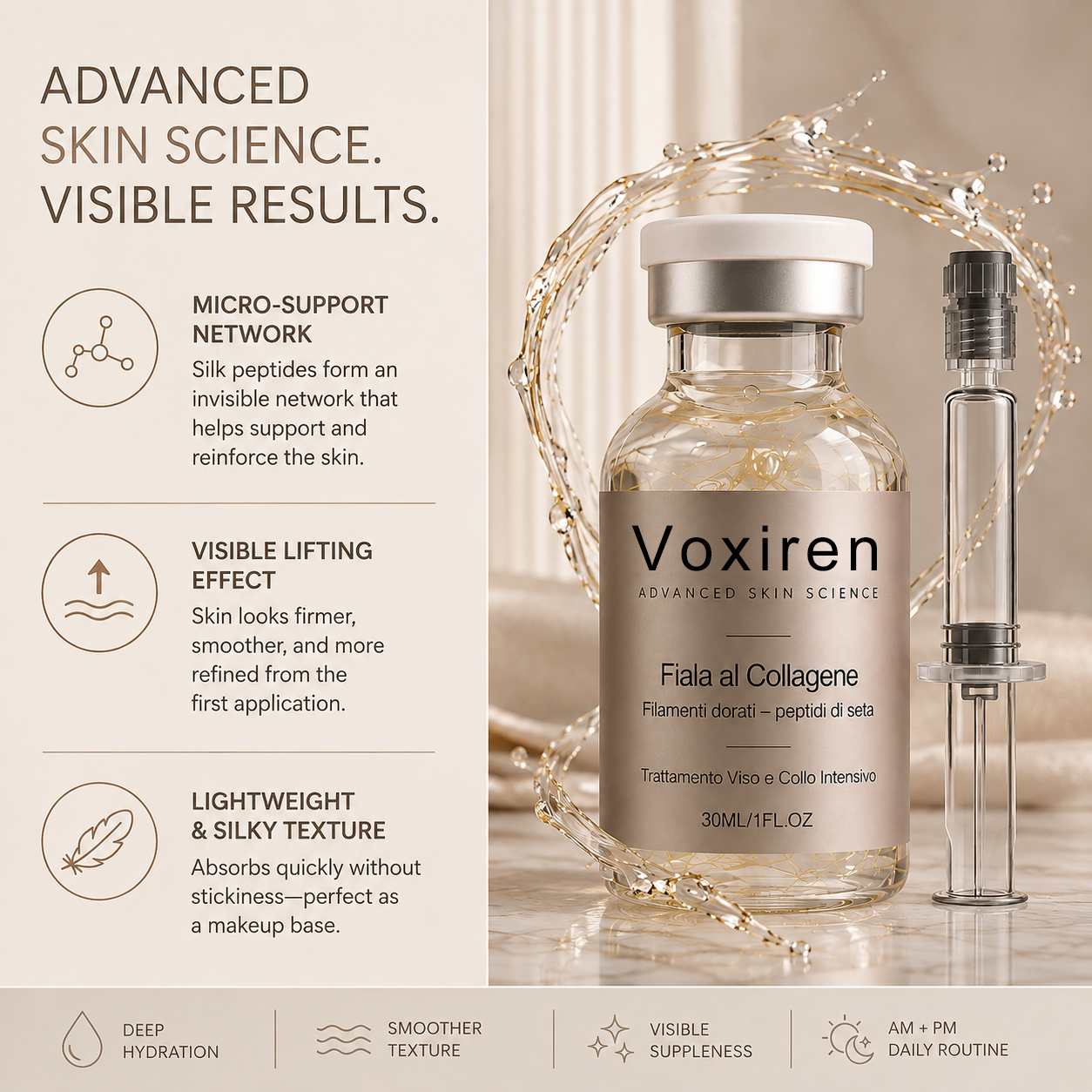 Voxiren Silk Peptide Firming Serum with Marine Collagen