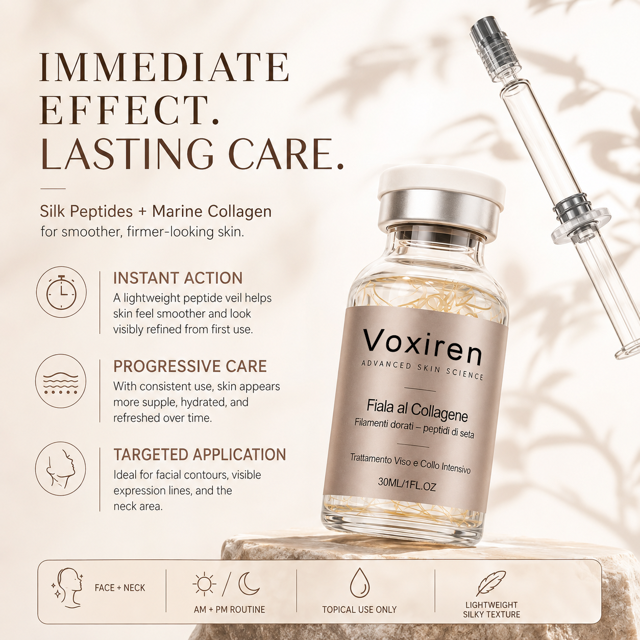 Voxiren Silk Peptide Firming Serum with Marine Collagen
