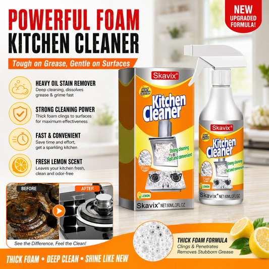 Heavy Duty Foaming Kitchen Degreaser & Oil Stain Remover for Kitchen Surfaces